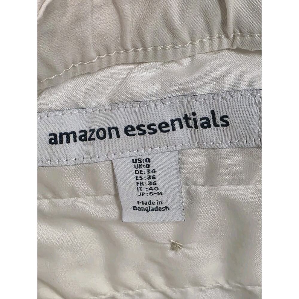Amazon Essentials Women's Chino Pants Size 0 XS Eggshell White Stretch NWT - Picture 8 of 9